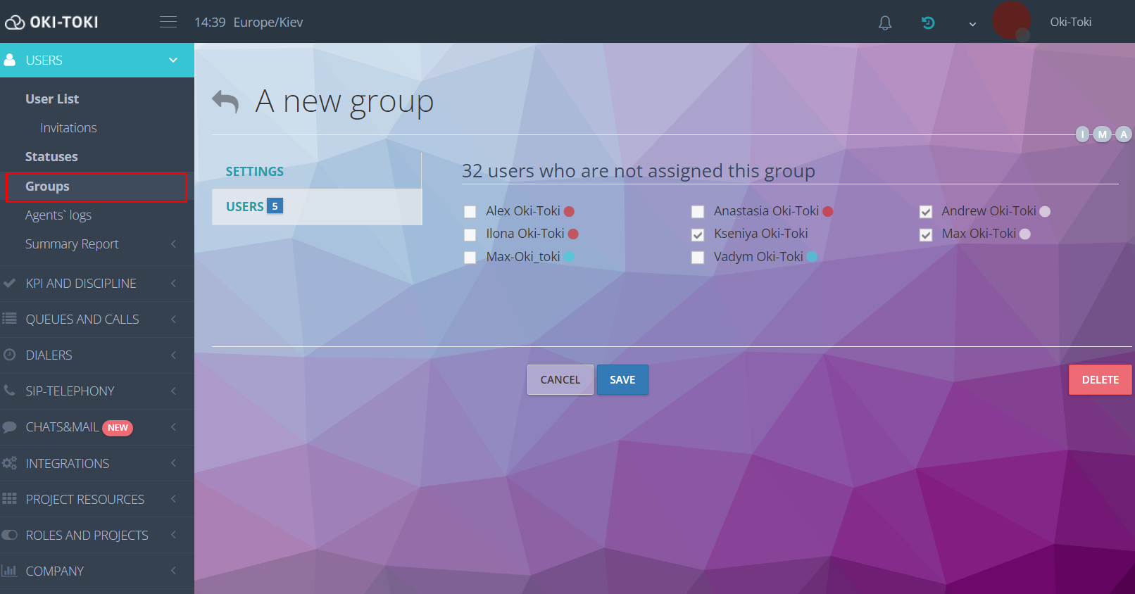 Adding users to a group