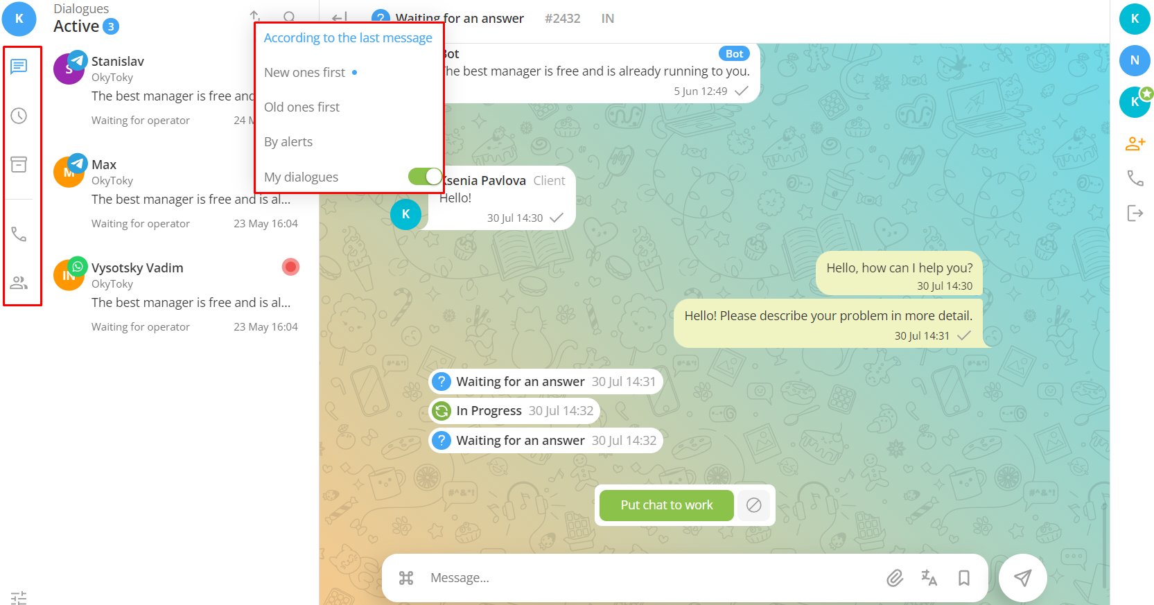 Chat functionality