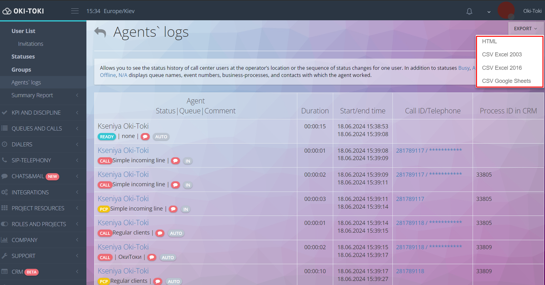 Data export