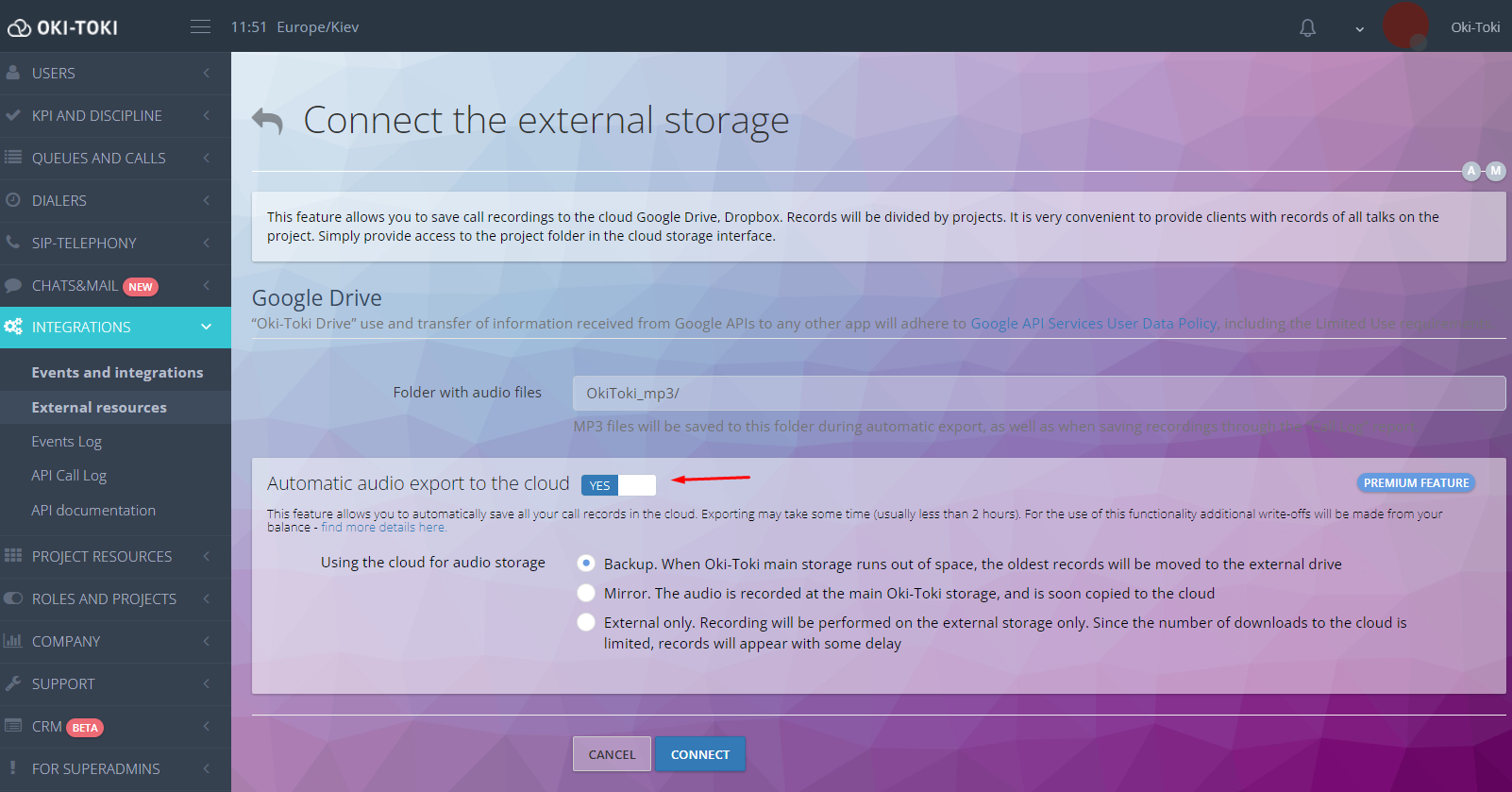 Audio export