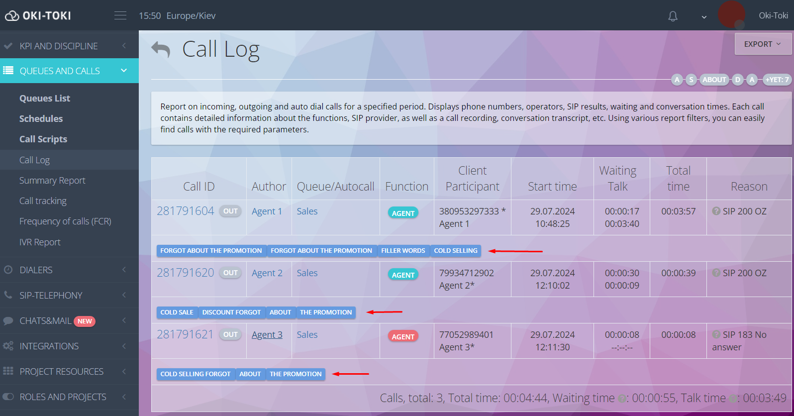 Speech analytics