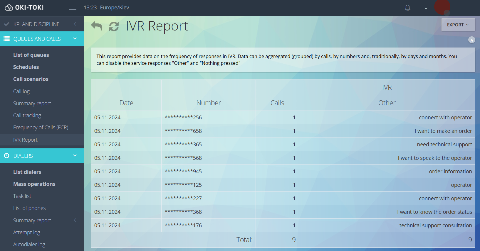 IVR Report